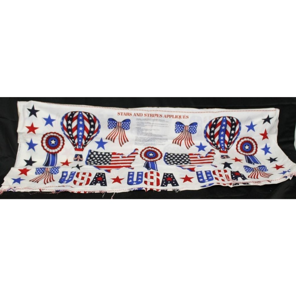 USA Stars and Stripes Applique Panel 44 x 17.5 in Fabric VIP Print Cranston